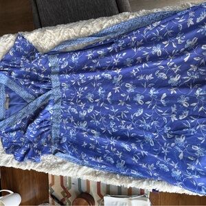 Croft & Barrow Blue Floral Wrap Dress